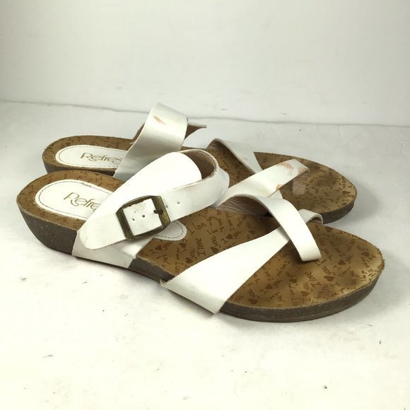 Refresh Shoes - Refresh Baha Pinch Toe Sandal White Size 8